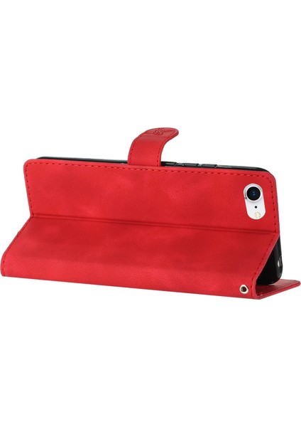 Apple iPhone 6/6s Için Telefon Kılıfı Çiçek Pu Deri Kapağı Cüzdan Stand-Red ile (Yurt Dışından)