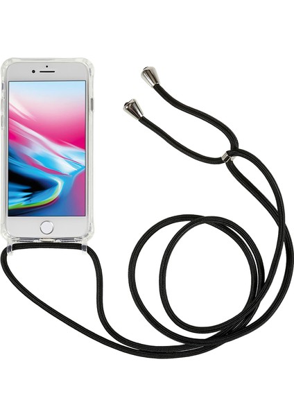 Apple Apple Iphonese/se (2022) Için Geri Kasa, Düşme Koruması Açık Tpu+Akrilik Telefon Kapağı Lanyard-Black ile (Yurt Dışından)