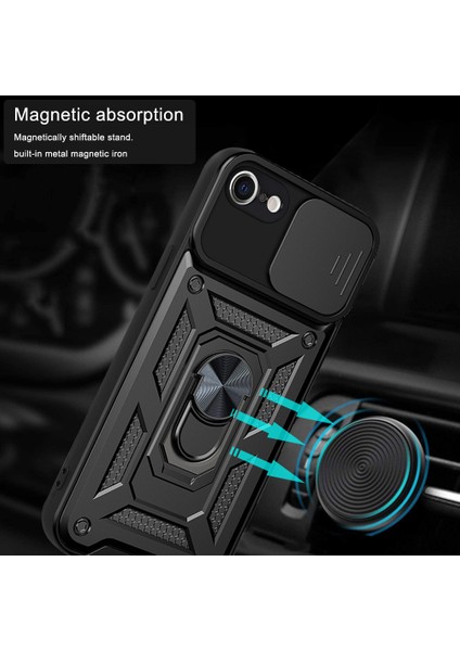 Kamera Slayt Kapağı Halkası Tutucu Kickstand Tasarım Pc+Tpu Apple iPhone Se Için Tpu Damla Geçirmez Telefon Kapak Kılıfı (Yurt Dışından) modelleri