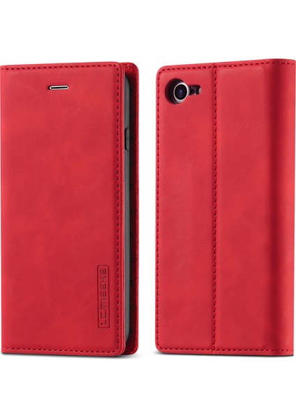 Apple iPhone Se-Red Için Güçlü Otomatik Emici Iş Tarzı Deri Telefon Kapak Kabuğu (Yurt Dışından) modelleri