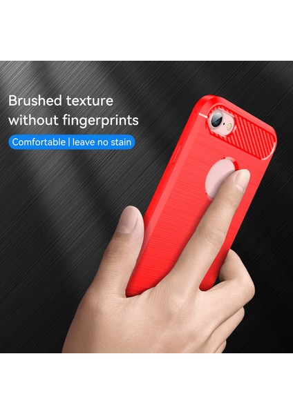 1.8mm Karbon Fiber Doku Tpu Kasa Fırçalanmış Yüzey Telefon Koruyucu Kapak Apple iPhone 8/7-Kırmızı Için (Yurt Dışından) fırsatları