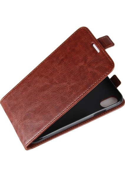 Crazy Horse Derisi Pu Deri Dikey Flip Case Apple iPhone X/xs-Brown Için (Yurt Dışından)