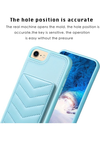 Apple iPhone 6/6s Kart Tutucu Için Kickstand Vaka Dalga Dikiş Dokusu Tpu+Pu Deri Telefon Kapak-Mavi (Yurt Dışından) modelleri