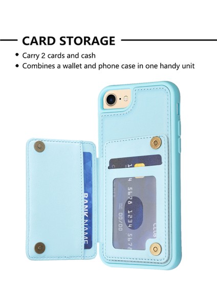 Apple iPhone 6/6s Kart Tutucu Için Kickstand Vaka Dalga Dikiş Dokusu Tpu+Pu Deri Telefon Kapak-Mavi (Yurt Dışından) fırsatları