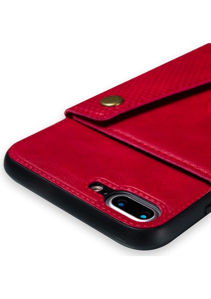 Pu Deri Kart Tutucu Apple Apple iPhone 8 Plus/7 Plus-Red Için Manyetik Telefon Kılıfı (Yurt Dışından) modelleri