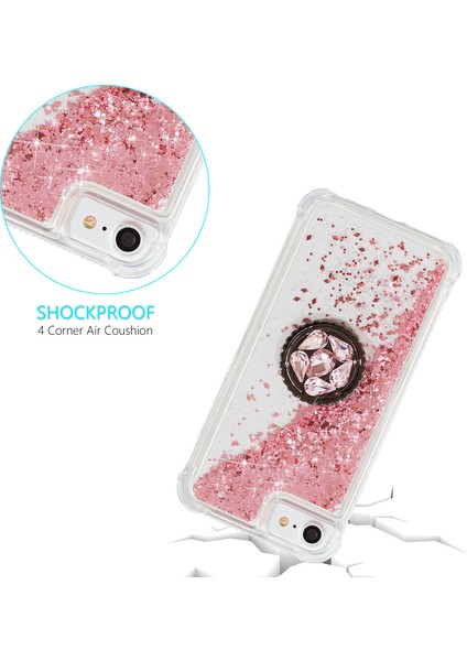 Glitter Powder Quicksand Rhinestone Dekor Kickstand Tpu Apple iPhone 6/6s/- Pink Için Telefon Kılıfı (Yurt Dışından)