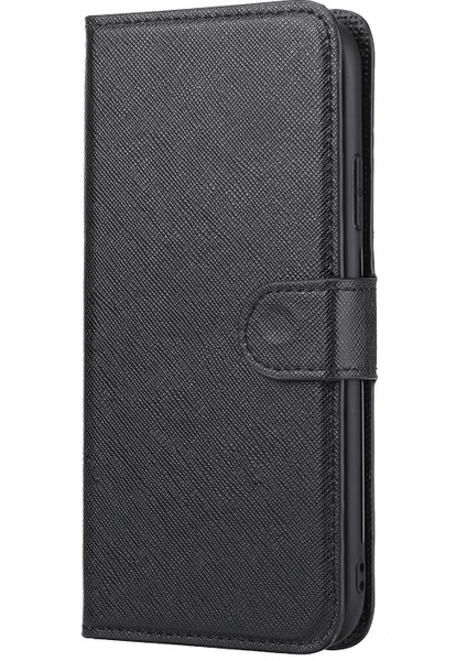 Çapraz Doku Deri Cüzdan Kılıfı+Apple iPhone Xr-Black Için Çıkarılabilir Tpu Geri Kabuk (Yurt Dışından)