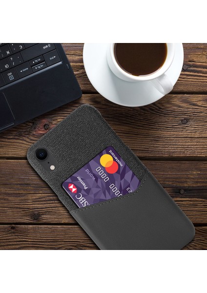 Ksq Pc+Pu+Cloth Hibrid Telefon Apple iPhone Xr-Gre Için Kart Yuvası ile Arka Kapak Kabuğu (Yurt Dışından)