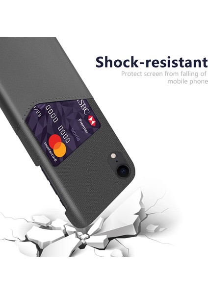 Ksq Pc+Pu+Cloth Hibrid Telefon Apple iPhone Xr-Gre Için Kart Yuvası ile Arka Kapak Kabuğu (Yurt Dışından)