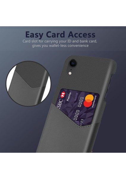 Ksq Pc+Pu+Cloth Hibrid Telefon Apple iPhone Xr-Gre Için Kart Yuvası ile Arka Kapak Kabuğu (Yurt Dışından)