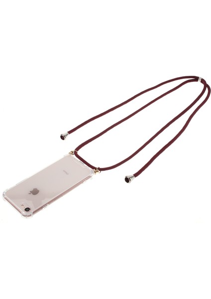 Apple iPhone Se Tpu+Akrilik+Textil Strap Fall Anti-Fall Shell-Wine Red (Yurt Dışından)