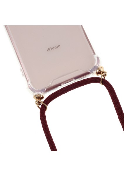 Apple iPhone Se Tpu+Akrilik+Textil Strap Fall Anti-Fall Shell-Wine Red (Yurt Dışından)