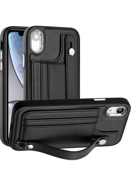 Apple iPhone Xr Kart Yuvaları Için Dalgalı Anti Kılıf, Yb Deri Kaplama Serisi-5 Tpu Telefon Kapağı Kickstandblack (Yurt Dışından)