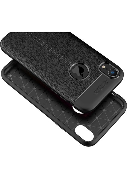 Litchi Doku Tpu Cep Telefonu Apple iPhone Xr-Black Için (Yurt Dışından)