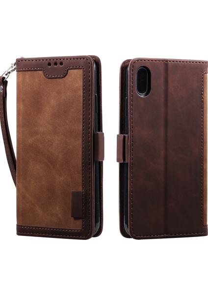 Apple iPhone Xr- Brown Için Vintage Ekleme Stili Cüzdan Stand Deri Kılıf (Yurt Dışından)