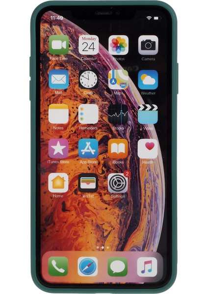 Apple iPhone Xs Maks Max 6.5 Inç-Dark Yeşil Için Mat Cilt Yumuşak Silikon Telefon Kılıfı (Yurt Dışından)
