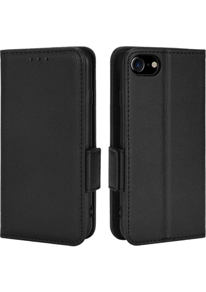 Apple iPhone Se Için Iyi Korunmuş Stand Cüzdanı Litchi Doku Pu Deri Kapak Tpu Iç Koruyucu Kasa (Yurt Dışından) fiyatları