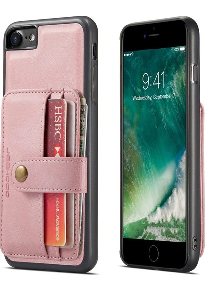 Apple iPhone Se Için Şok Geçirmez Cüzdan Telefon Kılıfı Desteği Kablosuz Şarj Rfıd Engelleme Anti-Fall Telefon Koruyucusu (Yurt Dışından)