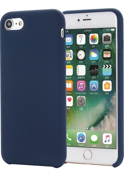 Kenar Sarılmış Sıvı Silikon Telefon Koruma Kasası Cep Telefonu Kabuğu Apple iPhone 7/8/se-Mavi Için (Yurt Dışından)