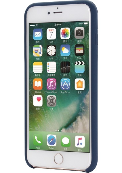 Kenar Sarılmış Sıvı Silikon Telefon Koruma Kasası Cep Telefonu Kabuğu Apple iPhone 7/8/se-Mavi Için (Yurt Dışından)