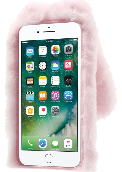Tavşan Şekli Sıcak Kürk Tpu Cep Telefonu Apple iPhone Se-Pınk Için (Yurt Dışından) modelleri