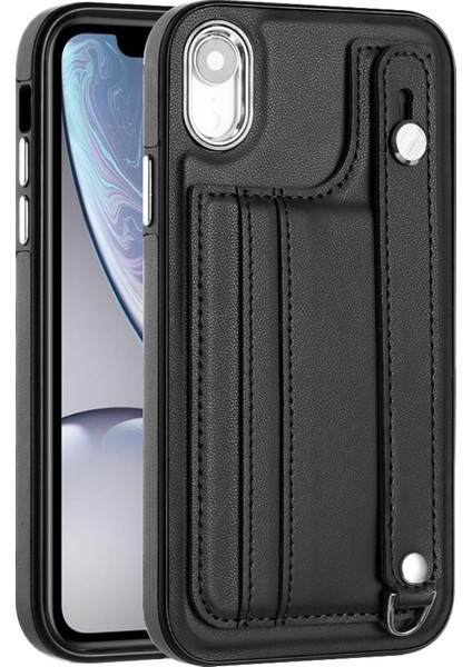 Apple iPhone Xr Kart Yuvaları Için Dalgalı Anti Kılıf, Yb Deri Kaplama Serisi-5 Tpu Telefon Kapağı Kickstandblack (Yurt Dışından)