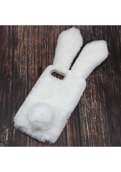 Bunny Şekil Apple Apple iPhone 8 Plus/7 Plus-White Için Sıcak Kürk Tpu Kılıfı (Yurt Dışından)