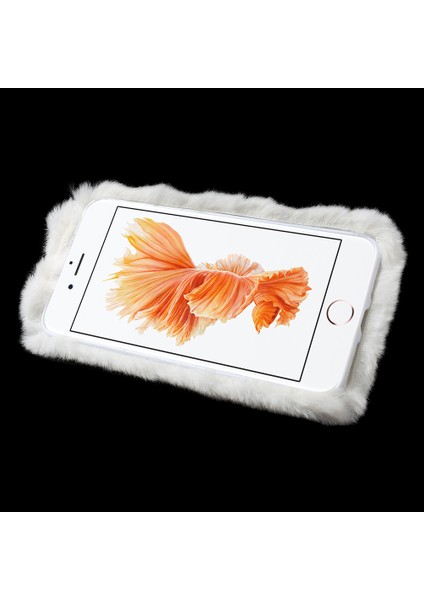 Bunny Şekil Apple Apple iPhone 8 Plus/7 Plus-White Için Sıcak Kürk Tpu Kılıfı (Yurt Dışından)