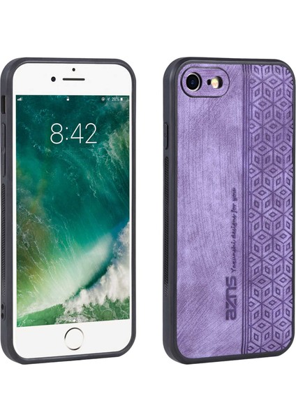 Apple iPhone 7/8 Basılı Desen Telefon Kılıfı Damla Damalı Pu Deri Kaplamalı Tpu Kapak Morası (Yurt Dışından)