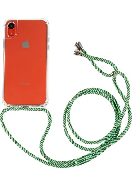 Apple iPhone Xr Için Geri Kılıf, Bırak Koruması Clear Tpu+Akrilik Telefon Kapağı Lanyard-Green ile (Yurt Dışından)