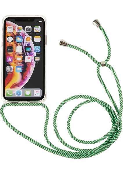 Apple iPhone Xr Için Geri Kılıf, Bırak Koruması Clear Tpu+Akrilik Telefon Kapağı Lanyard-Green ile (Yurt Dışından)