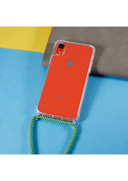 Apple iPhone Xr Için Geri Kılıf, Bırak Koruması Clear Tpu+Akrilik Telefon Kapağı Lanyard-Green ile (Yurt Dışından)