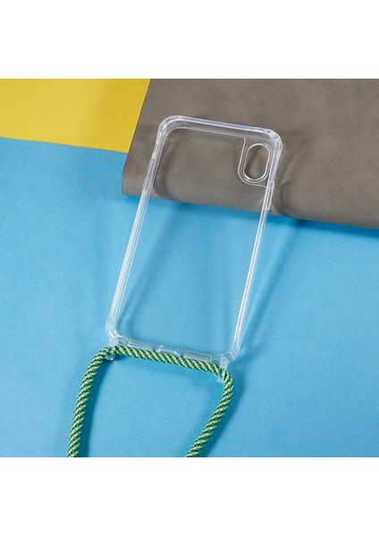 Apple iPhone Xr Için Geri Kılıf, Bırak Koruması Clear Tpu+Akrilik Telefon Kapağı Lanyard-Green ile (Yurt Dışından)