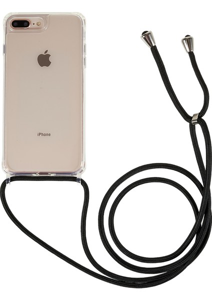Apple iPhone 7 Plus/8 Için Geri Kılıf Plus Clear Bump Proof Tpu+Akrilik Telefon Kapağı Lanyard-Black (Yurt Dışından)