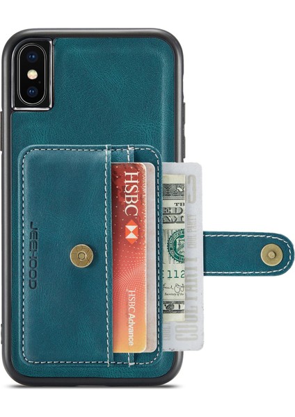 Apple iPhone Xs Için Max Telefon Vaka Vakası Şok Geçirmez Cüzdan Telefon Kapağı Koruyucu Destek Kablosuz Şarj/rfıd Blowing-Blue (Yurt Dışından) fiyatları