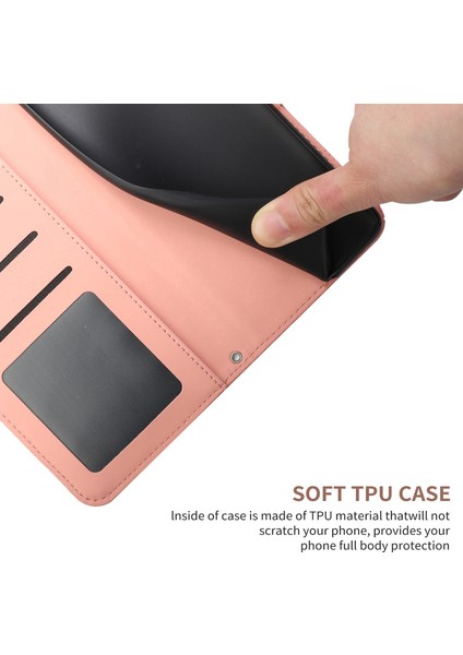 Apple iPhone Xr Stand Telefon Kılıfı Pu Deri Baskı Kelebekleri Çiçek Desen Cüzdan Kabuğu Omuz Kayış Pembe (Yurt Dışından)
