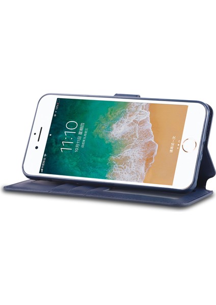 Apple iPhone 8 Plus/7 Plus-Blue Için Manyetik Deri Stand Kapağı (Yurt Dışından)
