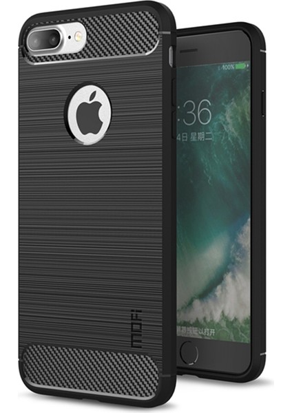 Apple iPhone 7 Plus/8 Artı Karbon Fiber Dokusu Için Fırçalanmış Tpu Kasası Çizilmeye Dayanıklı Cep Telefonu Kapağı (Yurt Dışından)