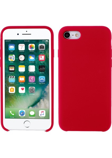 Kenar Sarılmış Sıvı Silikon Telefon Koruma Kasası Cep Telefonu Kabuğu Apple iPhone Se-Red (Yurt Dışından)