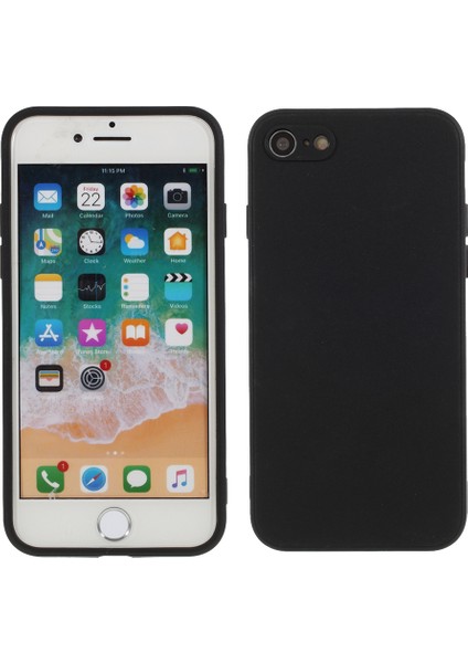 Apple iPhone 7/8/se-Black Için Saf Renkli Mat Yumuşak Silikon Telefon Kasası (Yurt Dışından)
