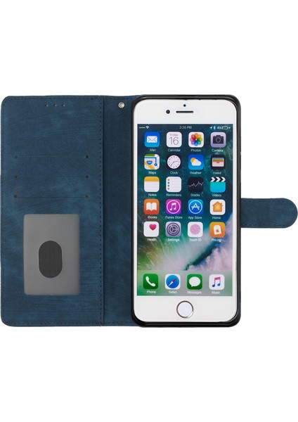 Apple Iphonesepu Için Deri Deri Derek Renk Kapağı Cilt Dokunuşu Stand Cüzdan Telefon Kılıf Mavisi (Yurt Dışından) modelleri