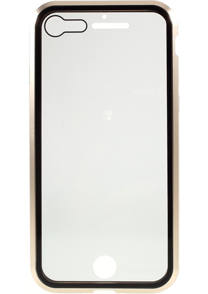 Manyetik Metal Çerçeve+Apple iPhone 7/8-Altın Için Çift Taraflı Temperli Cam Önleyici Tam Kapsama Kapağı (Yurt Dışından) fırsatları