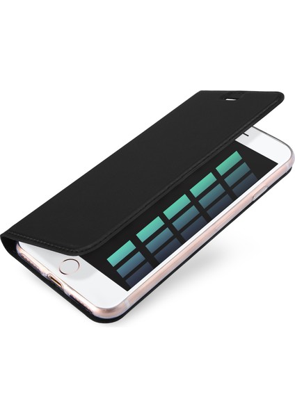 Dux Ducis Skin Pro Için Apple iPhone Se Iş Deri Standı Mobil Kılıf Kart Tutucu-Black (Yurt Dışından)