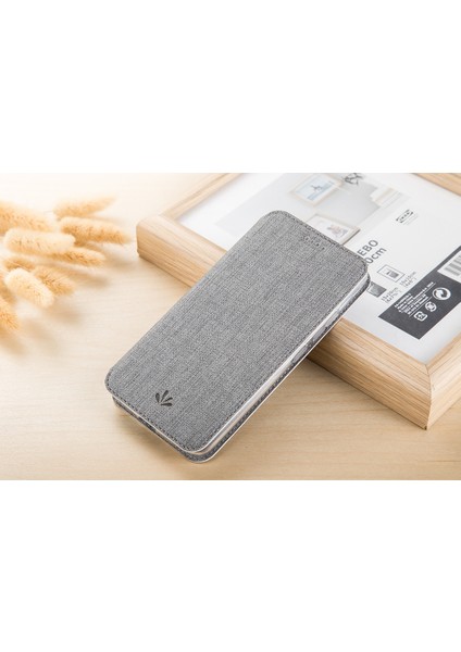 Vili Dmx Çapraz Doku Pu Deri Stand Kapağı Apple iPhone Xr-Grey Için Kart Yuvaları (Yurt Dışından)
