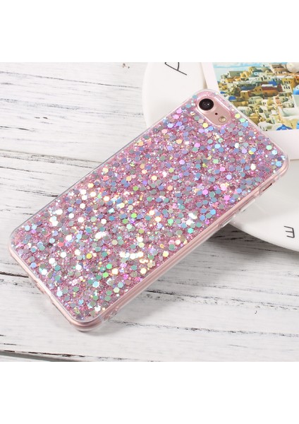 Apple Apple iPhone Se-Pink Için Işıltılı Payetler Tpu Jöle Mobil Kasa (Yurt Dışından)