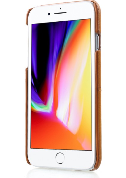 Çift Kart Yuvaları Pu Deri Kaplı Pc Sert Aksesuar Kapak Apple Iphonese-Kahverengi (Yurt Dışından) fiyatları