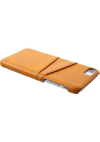Çift Kart Yuvaları Pu Deri Kaplı Pc Sert Aksesuar Kapak Apple Iphonese-Kahverengi (Yurt Dışından) fırsatları