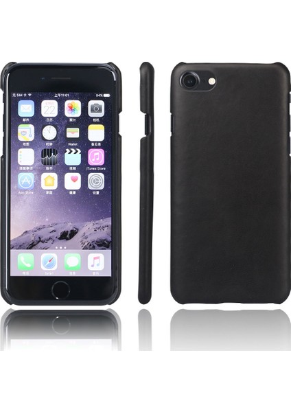 Ksq Crazy Horse Pu Deri Kaplamalı Sabit Pc Kılıfı Apple iPhone Se-Black (Yurt Dışından)