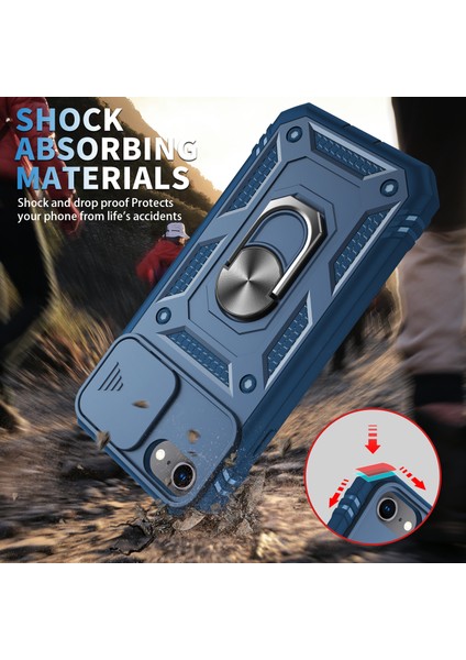 Apple iPhone Se Se Ring Kickstand Hard Pc Back+Yumuşak Tpu Edge Kamera Kapağı ile Koruyucu Şok Geçirmez Kılıf (Yurt Dışından) modelleri