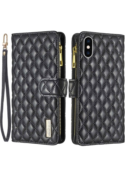 Apple iPhone X/xs Telefon Kasası Için Tam Koruma Telefon Kasası Stand Cüzdan Mat Pu Deri Eşkenar Eşken (Yurt Dışından)